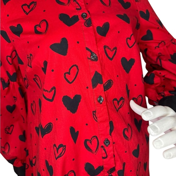 Valentines New York & Company Hearts Dress Size Medium Red & Black.  #316 - Picture 11 of 13